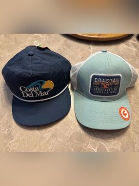 2 Costa Del Mar Hats Cap Snap Back Mens One Size